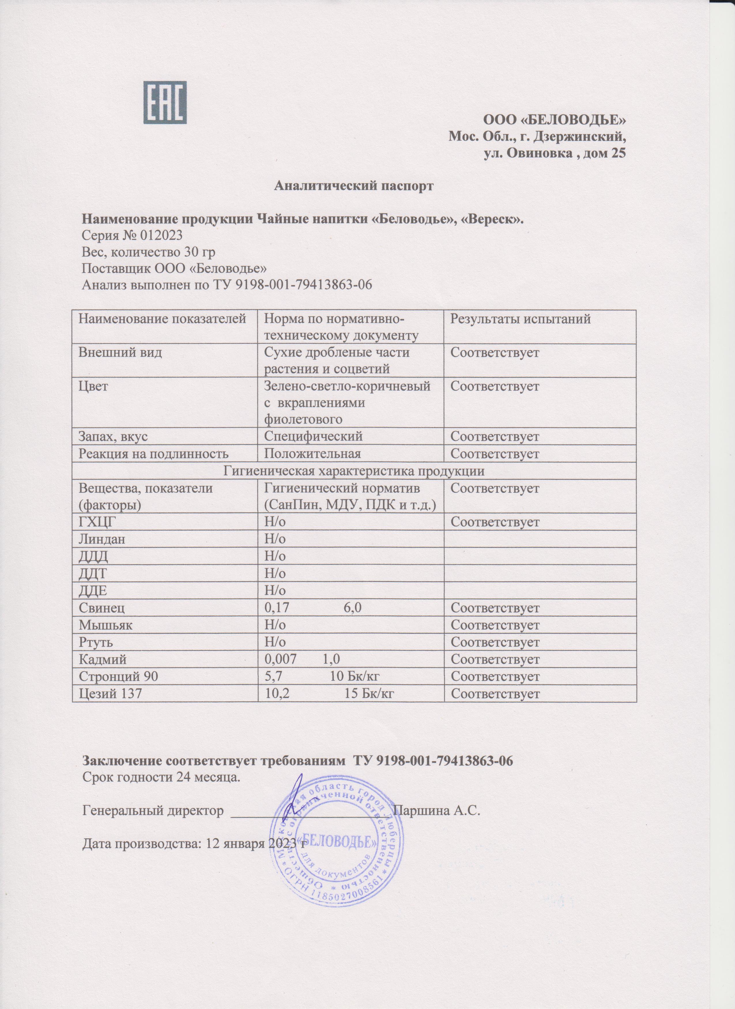 Паспорт №012023